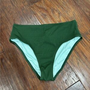 Cupshe Forest Green High-Waisted Bikini Bottoms
